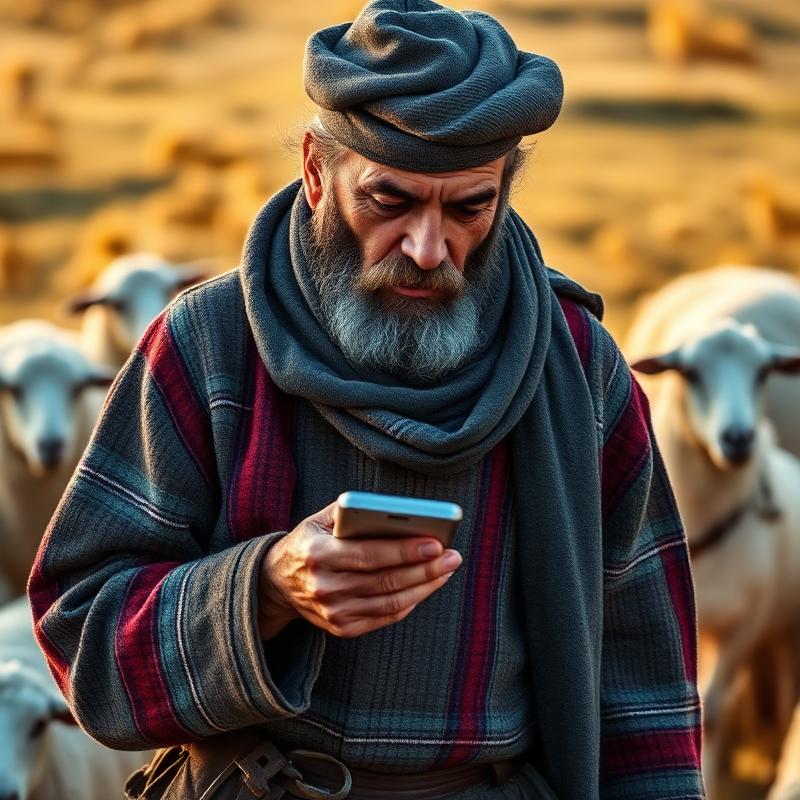 Shepherd using tracking app